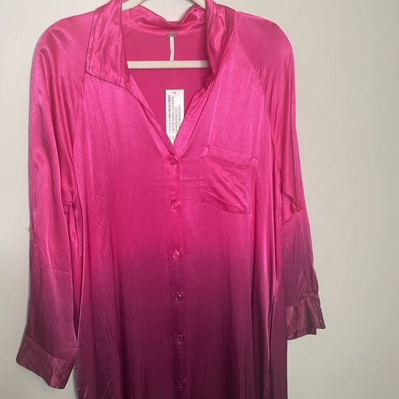 NWT Young Fabulous & Broke maxi ombré pink satin dress - Picture 3 of 8